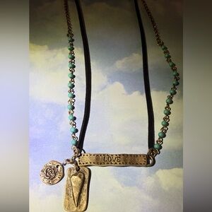 MIA Inspirations by Kim Min Sun Necklace Boho LOVE Heart Rose 🌺